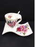 Porcelain Roses Wave Caffe Mug with "Happy Birthday" With Gift Box